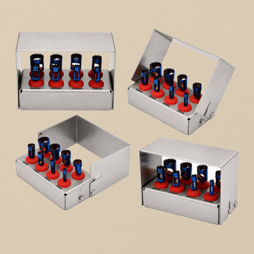 Dental Trephine Drill Kit, 8-Piece Set (3-10mm) in Stainless Steel Sterilisation Case | Dental Instruments | Toolsmith Ltd UK
