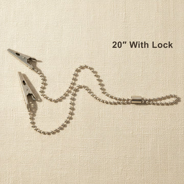 Flexible Crocodile Clip Holder with 50cm / 20" Stainless Steel Ball Chain and Lock | Clip Holder | Toolsmith Ltd UK