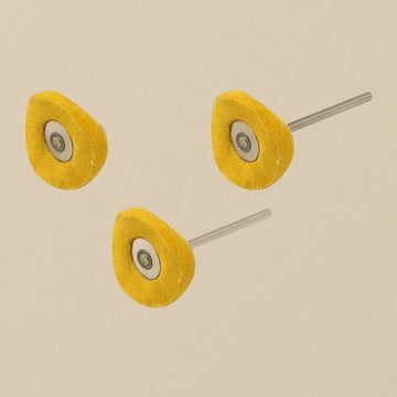 Yellow Cloth Polishing Wheel Buffing Pad, 25 mm, 2.35 mm Mandrel, for Rotary Tools | Jewellery Making Tools | Toolsmith Ltd UK