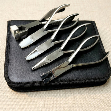 Premium 5-Piece Optical Pliers Set, 5.5-Inch Stainless Steel, Round Flat Nylon Curving Compress Tools for Jewellery and Opticians with Storage Case | Jewellery Making Tools | Toolsmith Ltd UK