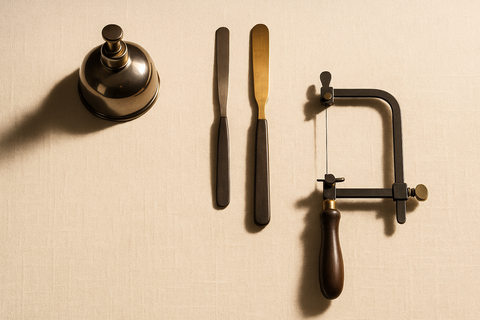 Dental Lab Modelling Kit: Spirit Lamps, Plaster Spatulas & Saw Frames