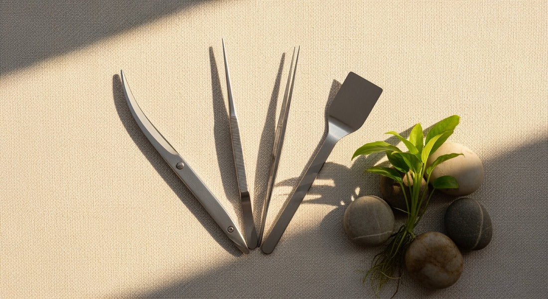 Aquascaping Tools: A UK Guide to Curved Scissors, Tweezers and Substrate Care — Toolsmith Guides