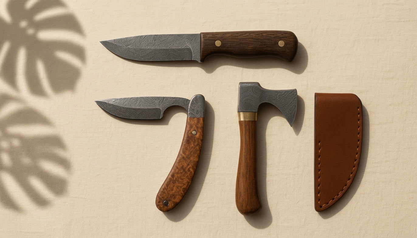 Damascus Knives, Axes and Razors