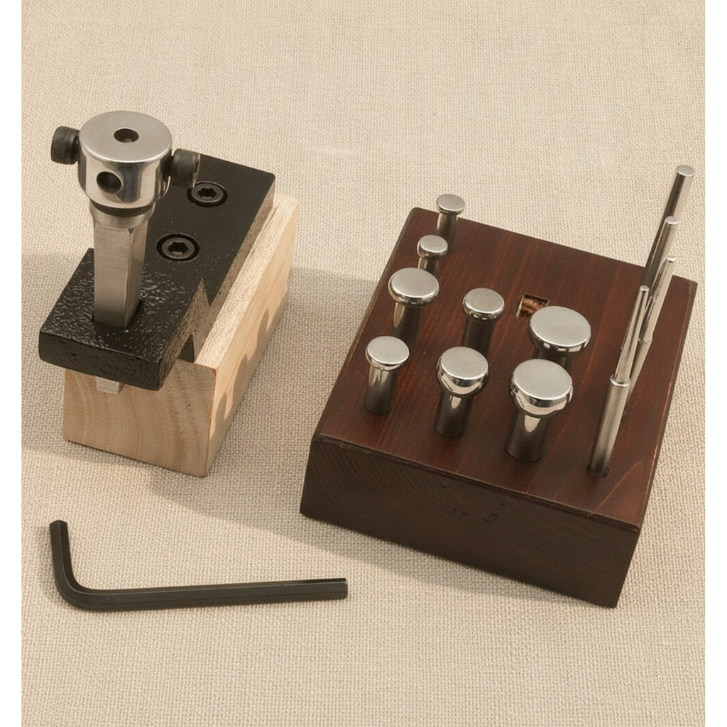 Micro Forming Set with 8 Stainless Steel Wheel Stakes and 4 Mandrels in Wooden Stand | Forming Stake Set | Toolsmith Ltd UK