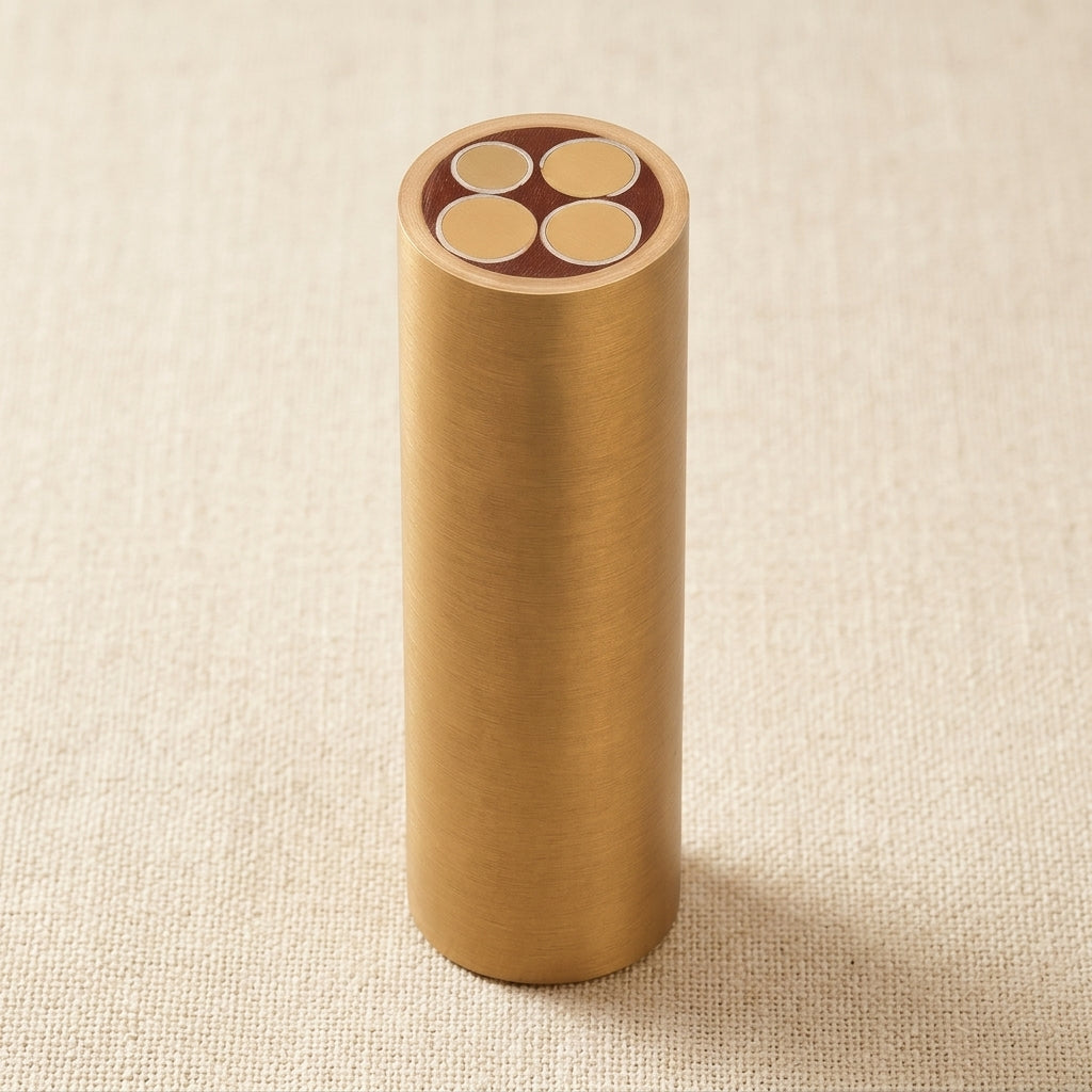 Mosaic Pin, 2 Inch (50mm), 8mm Diameter, Brass and Copper Geometric Pattern | Knife Making Supplies | Toolsmith Ltd UK