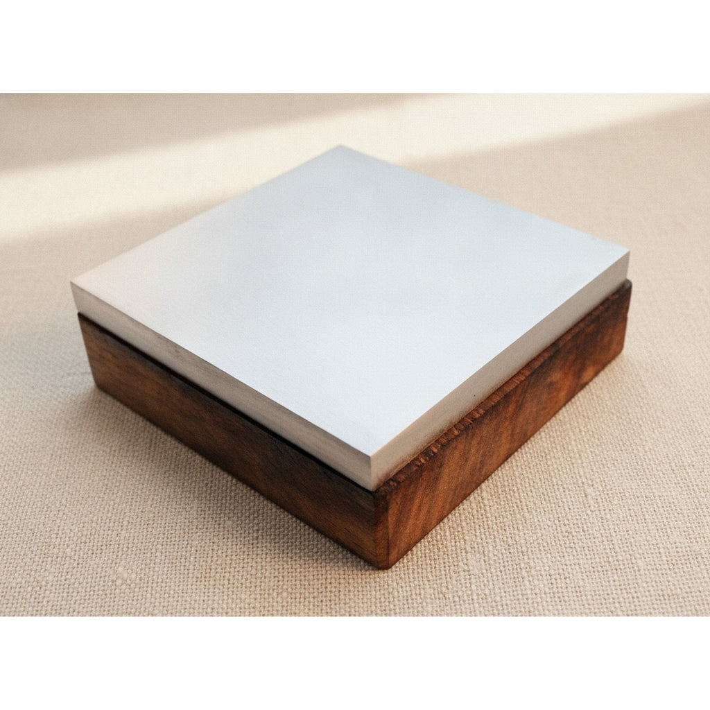 Steel Bench Block on Hardwood Base, 76mm x 76mm (3 x 3 inch) | Bench Block | Toolsmith Ltd UK
