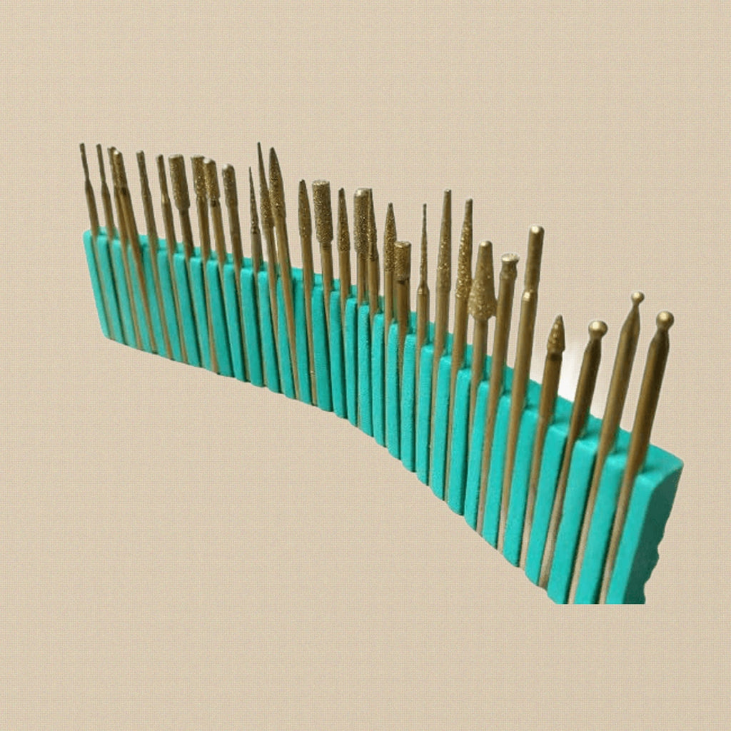 Premium 30 Piece Diamond Bur Set, 1/8" Shank, 180 Grit Rotary Bits for Jewellery Making and Engraving with Storage Case | Jewellery Making Tools | Toolsmith Ltd UK
