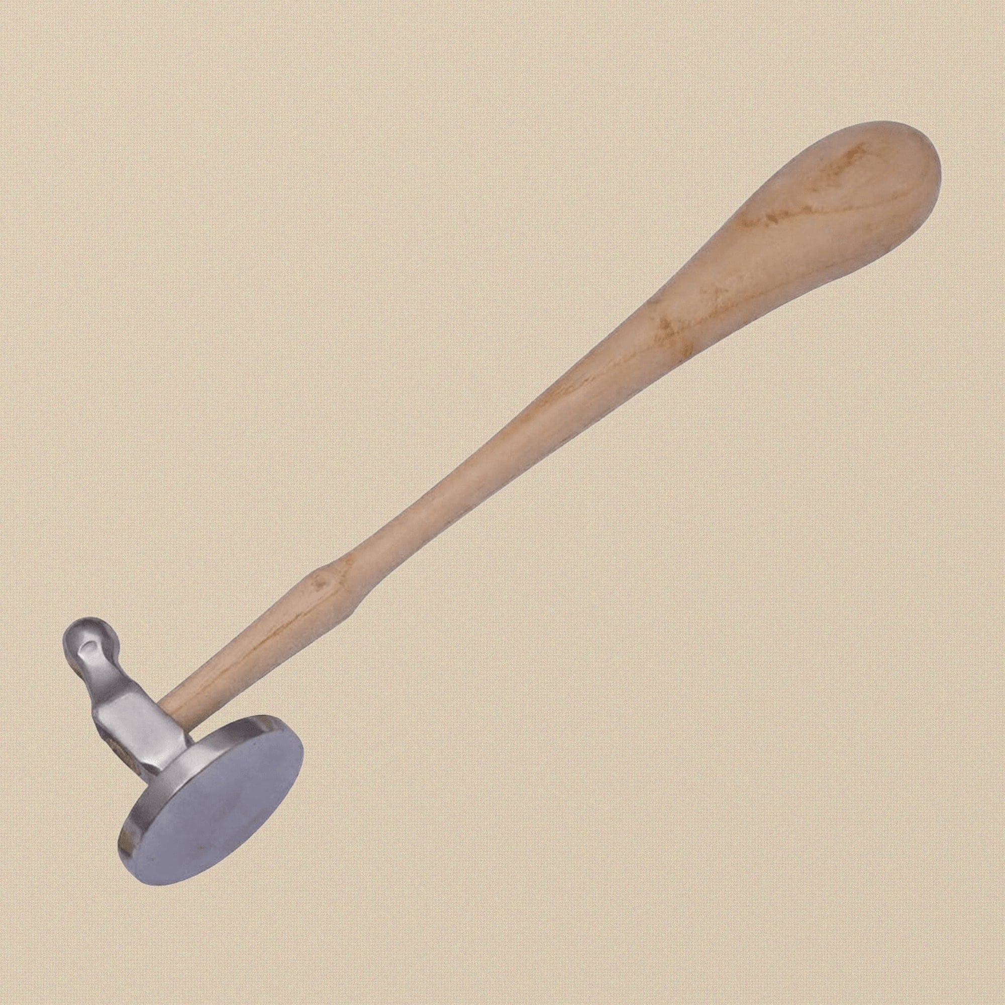 45mm Bow and Flat Face Chasing Hammer, Jewellery Crafts Hobby Repousse Silversmith Tool with Wooden Handle | Jewellery Making Tools | Toolsmith Ltd UK