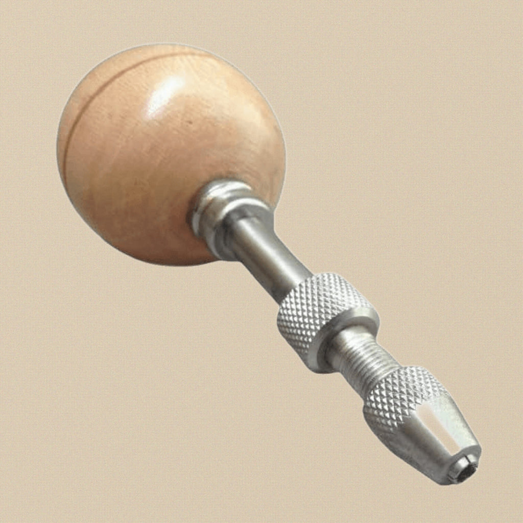 3.75-Inch Swivel Pin Vise with Wood Ball Handle, Drill Bits 3/32 in Diameter | Jewellery Making Tools | Toolsmith Ltd UK