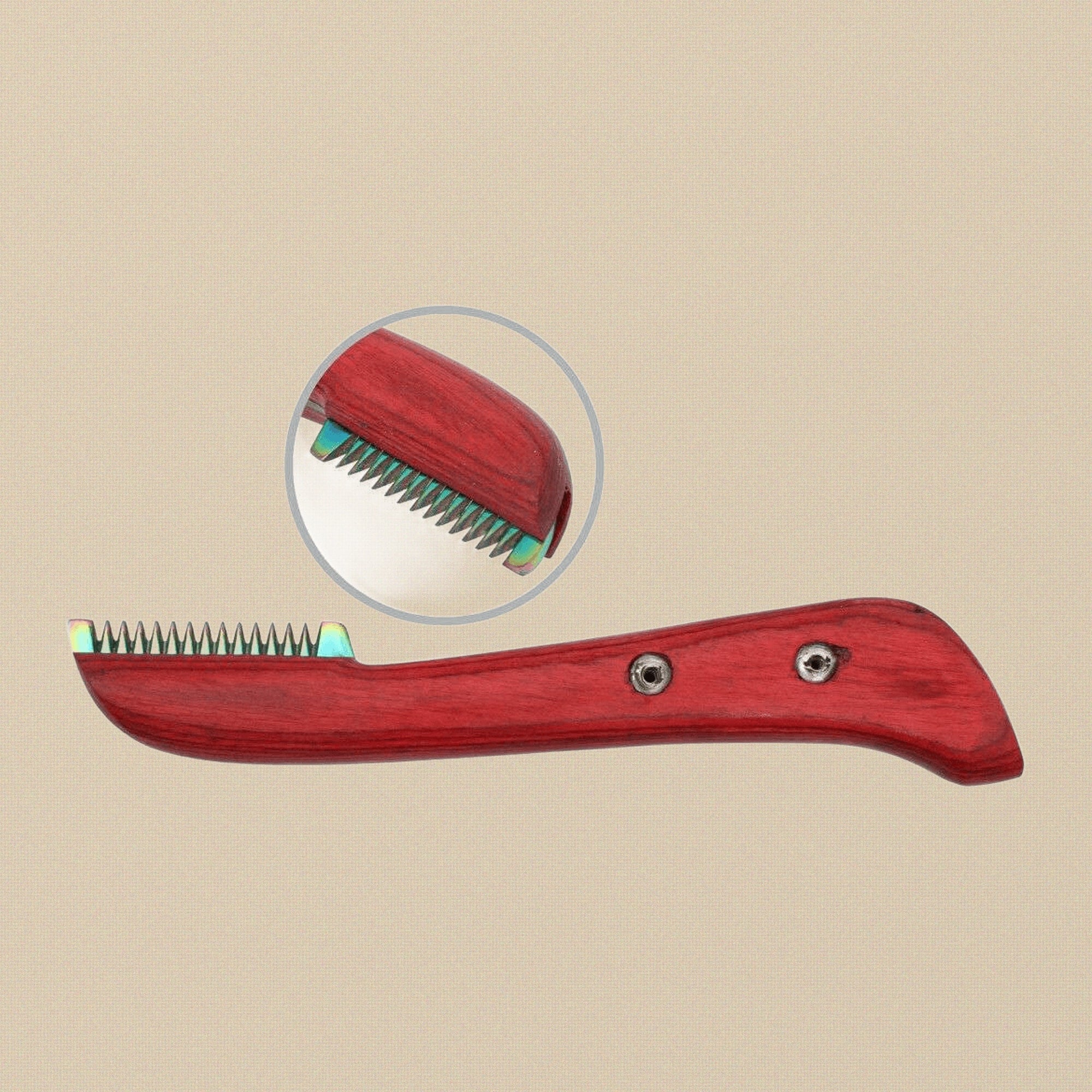 6-Piece Red Multi Blade Pet Grooming Stripping Knife Set, Stainless Steel Right Handed Combs, Wood Handle, Dog Cat Brushes with Storage Box | Pet Grooming Tools | Toolsmith Ltd UK