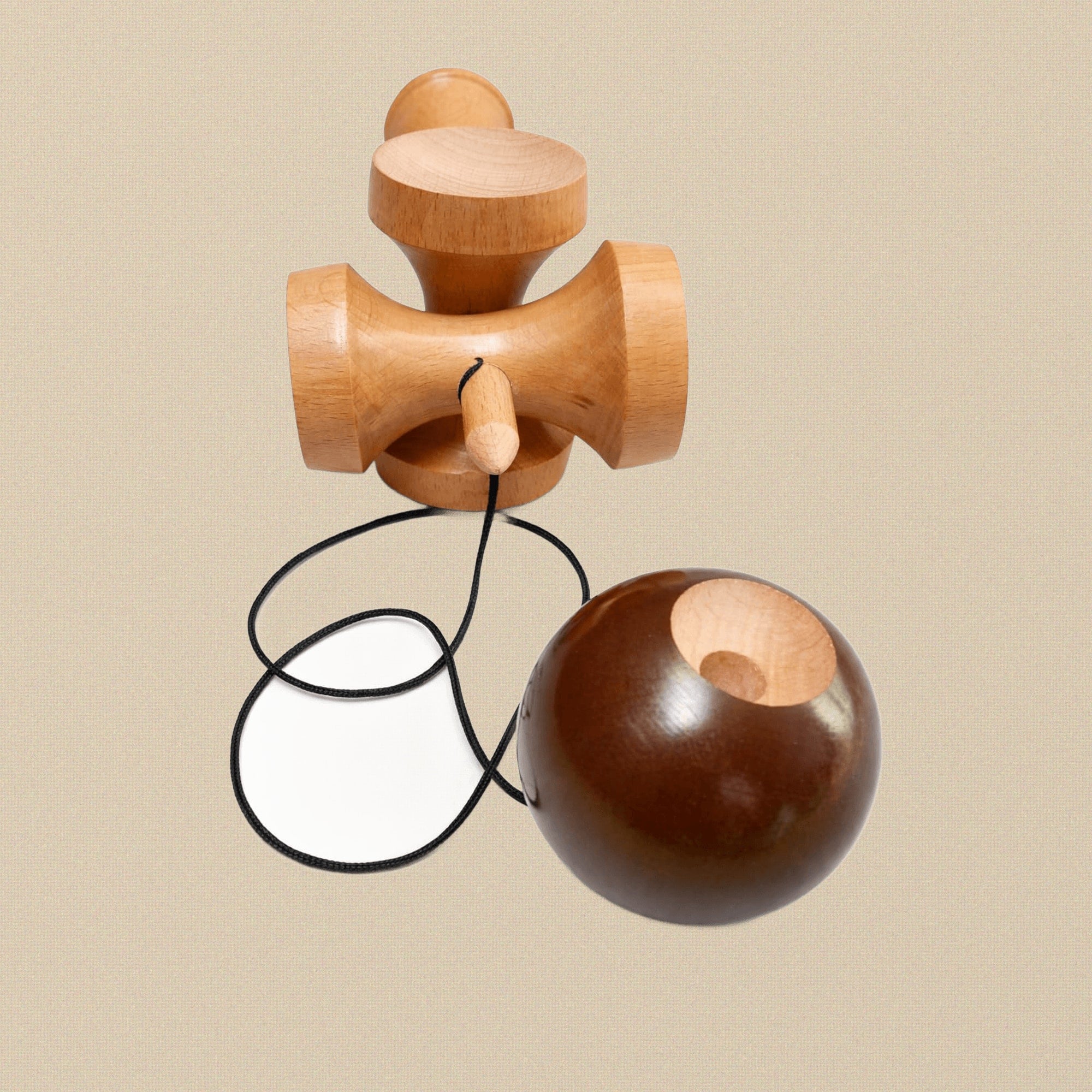Professional Wooden Kendama Toy, Brown, Beech Wood, 5-Way Competition Style, Glistening Finish | Hobby & Craft Tools | Toolsmith Ltd UK