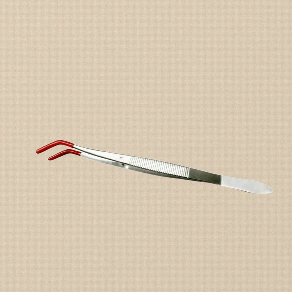 Precision Bent Tip Tweezers with Rubber Grips, PVC Coated, for Jewellery Making and Crafts | Jewellery Making Tools | Toolsmith Ltd UK