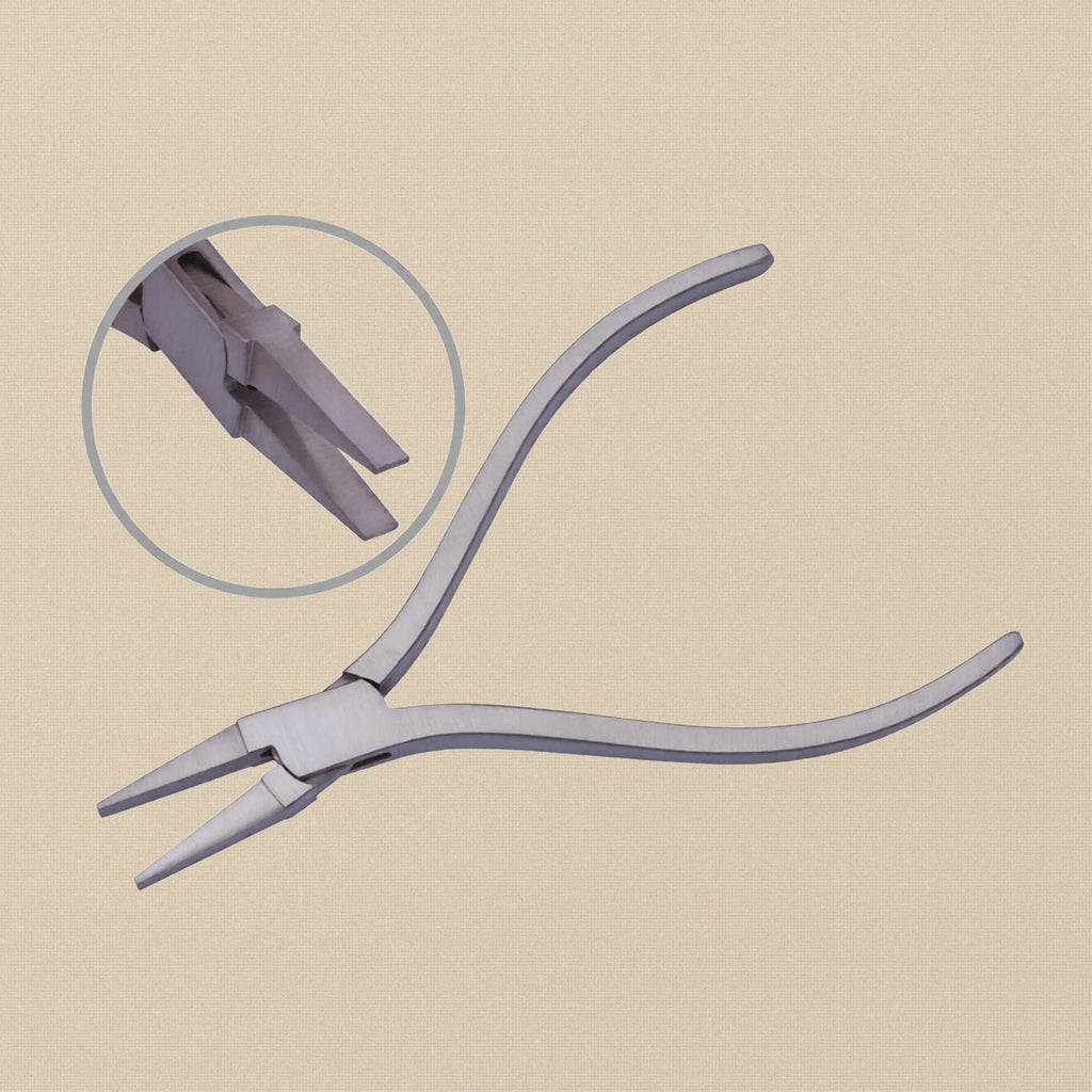 Square Handles Flat Nose Pliers, Stainless Steel, 120mm Slim Line, Multi Purpose for Jewellery and Optical Work | Jewellery Making Tools | Toolsmith Ltd UK