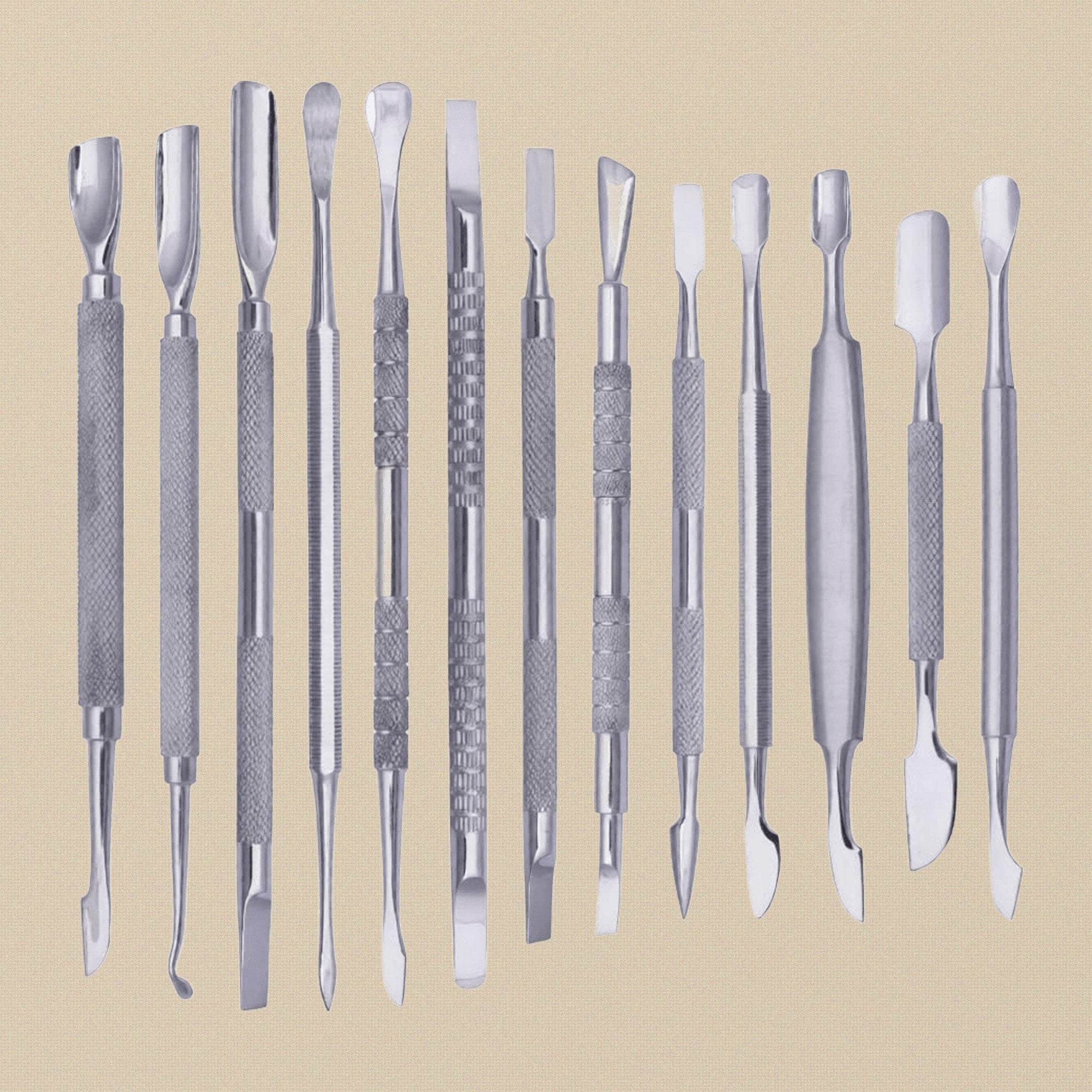 13 Piece Double Ended Cuticle Pusher and Remover Set, Stainless Steel Manicure Pedicure Tools | Beauty & Nail Tools | Toolsmith Ltd UK