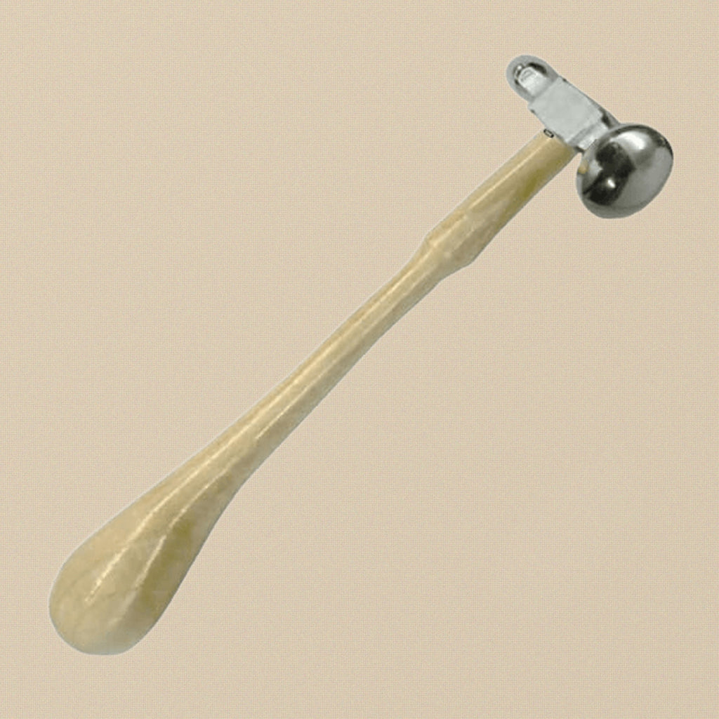Ball Peen Dome Faced Chasing Hammer, 25mm, Metal Repousse Work Tool with Wooden Handle | Jewellery Making Tools | Toolsmith Ltd UK