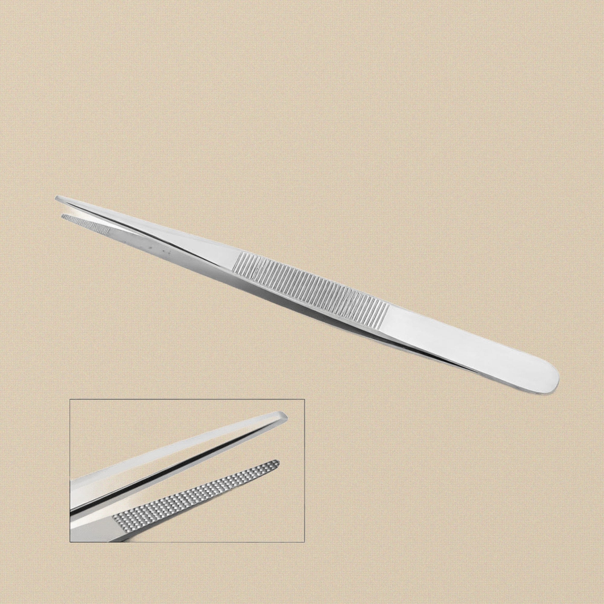 Stainless Steel Large Point Tweezers, 16.5 cm, Serrated Jaws, for Jewellery, Diamond, Gemstone and Bead Pick Up Repair | Jewellery Making Tools | Toolsmith Ltd UK