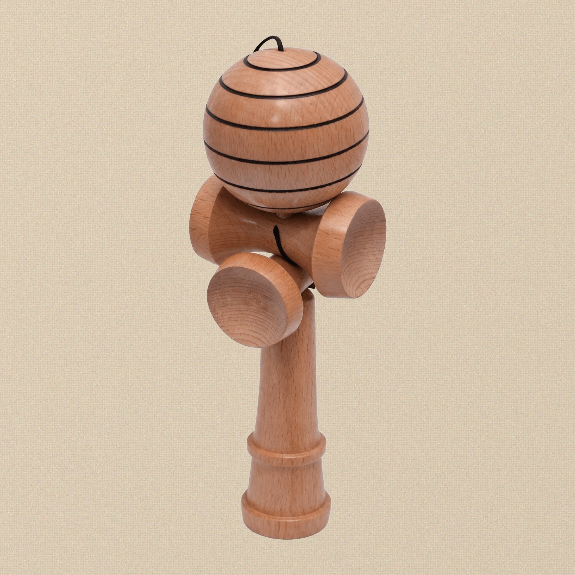 Professional Wooden Kendama Toy, Beech Wood, 5-Way Black Lining Design, Competition Style, Glistening Finish | Hobby & Craft Tools | Toolsmith Ltd UK