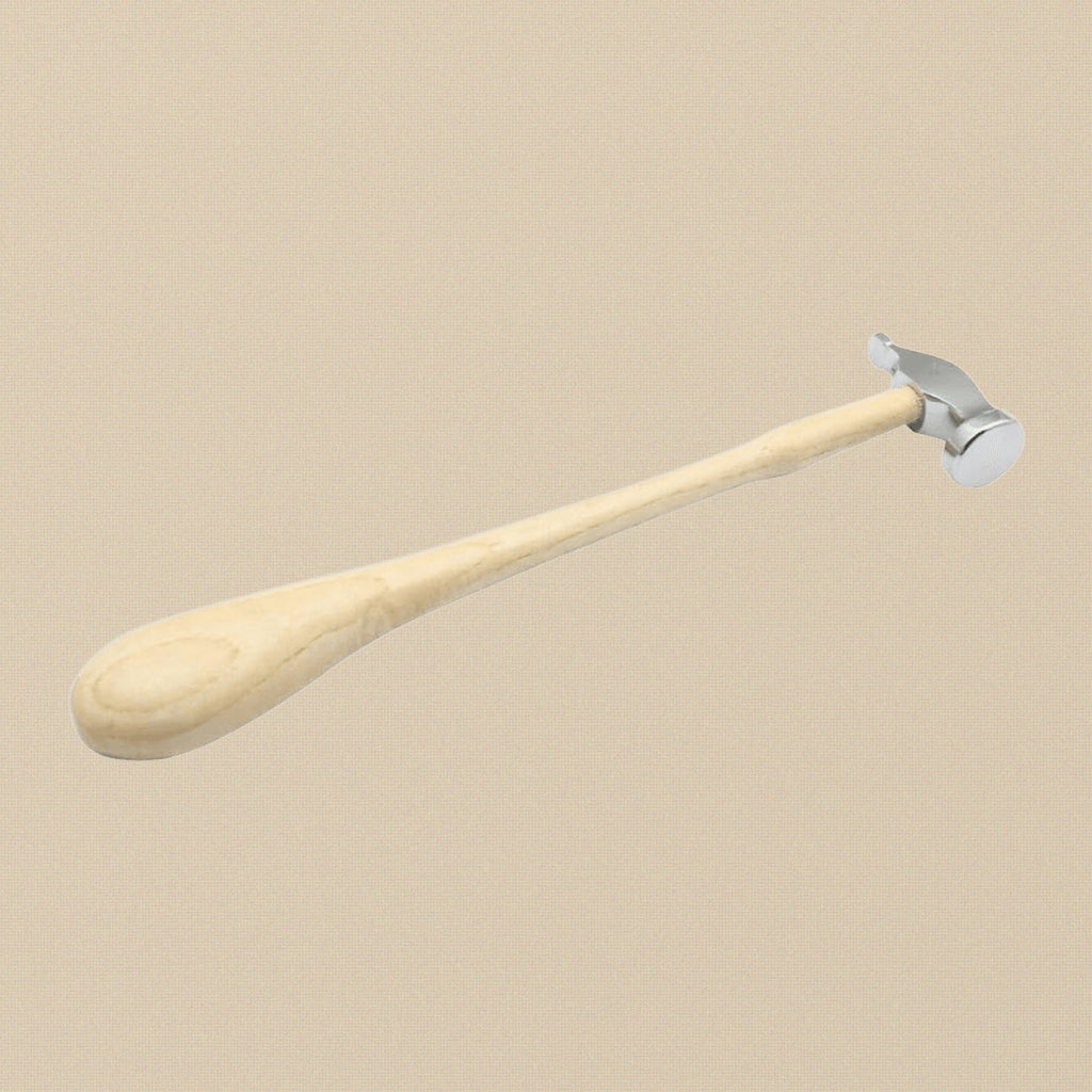 25mm Narrow and Flat Raising Chasing Hammer, Jewellery Repousse Silversmith Tool with Wooden Handle | Jewellery Making Tools | Toolsmith Ltd UK