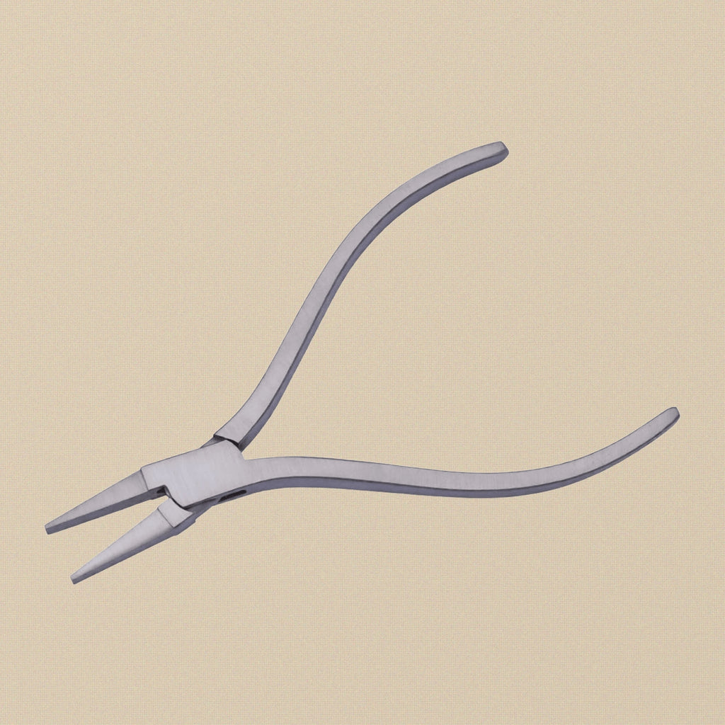 Square Handles Flat Nose Pliers, Stainless Steel, 120mm Slim Line, Multi Purpose for Jewellery and Optical Work | Jewellery Making Tools | Toolsmith Ltd UK