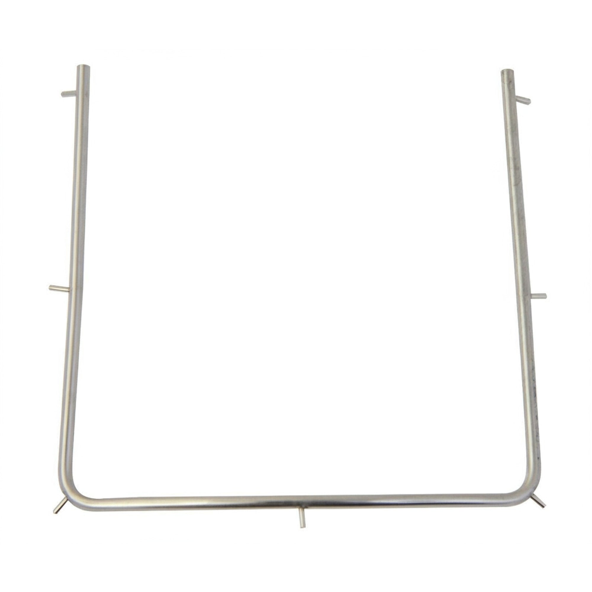 Side profile of the rubber dam frame, showing the pins for holding the sheet.
