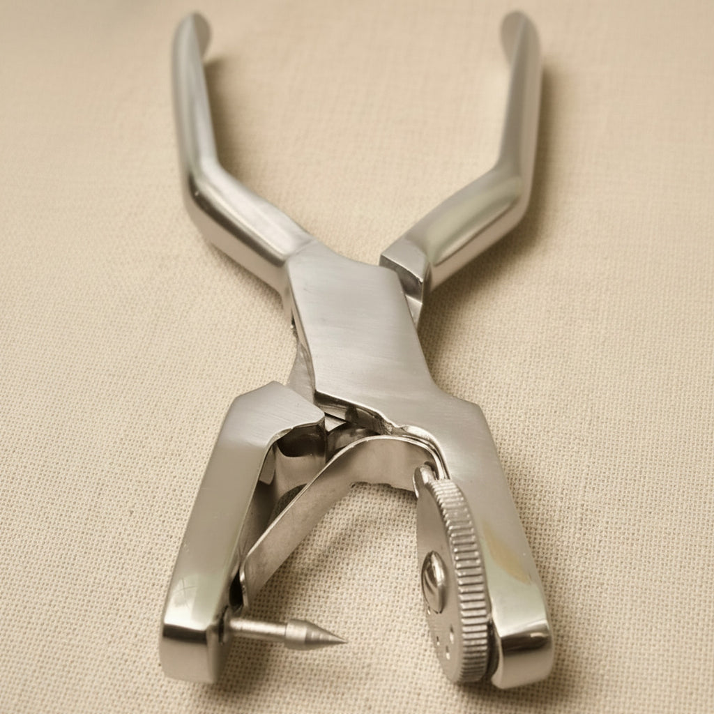 Ainsworth-Style Revolving Punch Pliers, 17cm Stainless Steel, with Storage Pouch