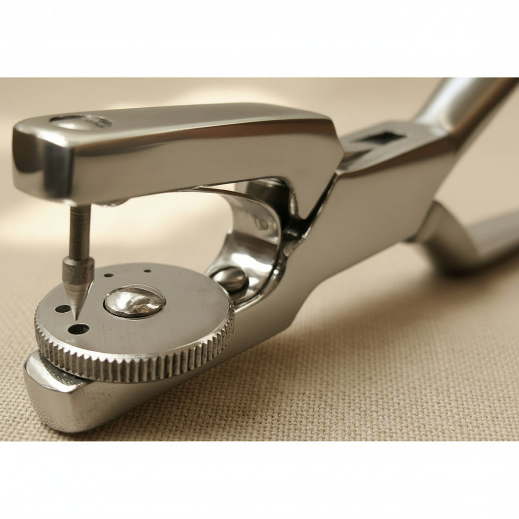 Ainsworth-Style Revolving Punch Pliers, 17cm Stainless Steel, with Storage Pouch