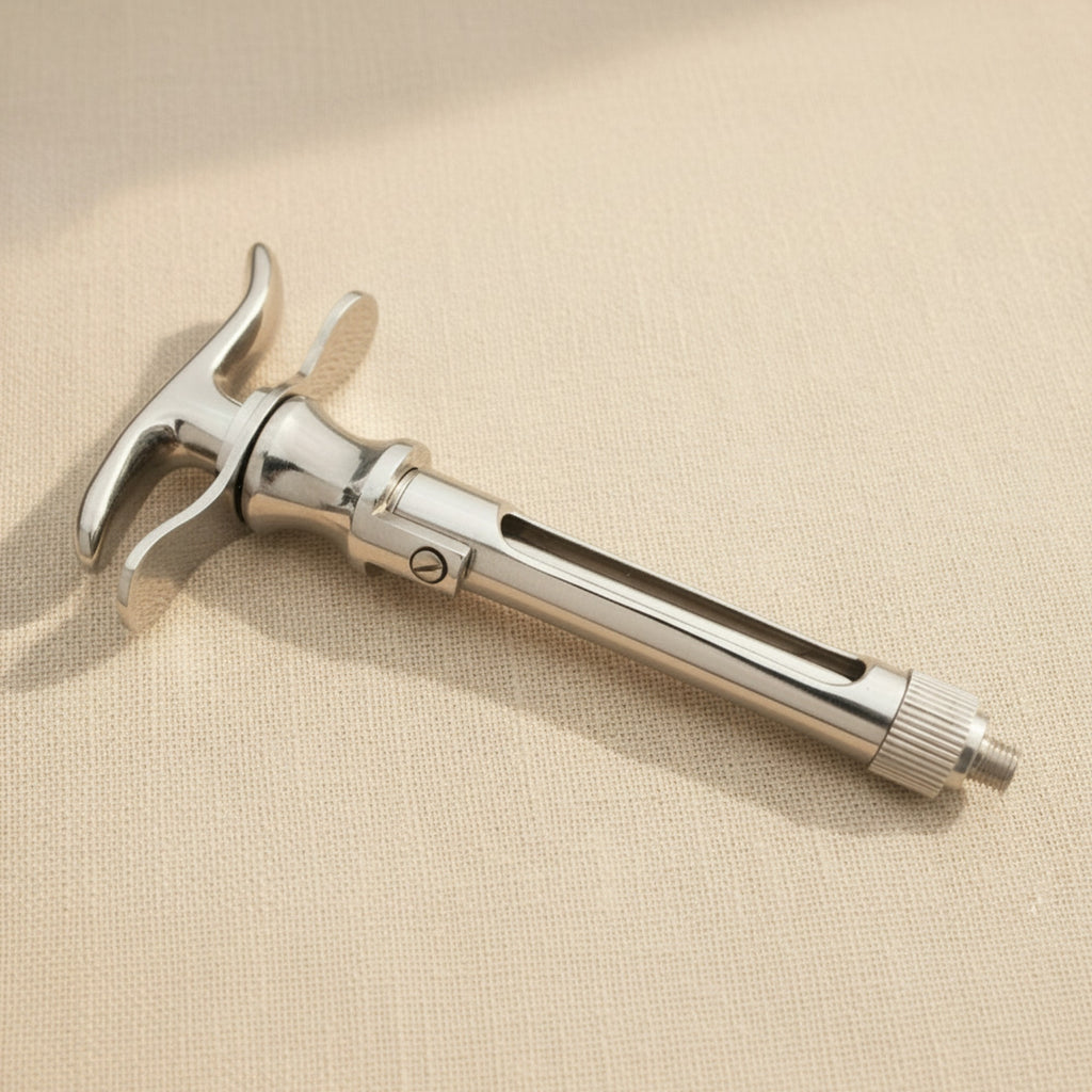 Aspirating Cartridge Syringe for 1.8 ml Ampoules, Stainless Steel Construction