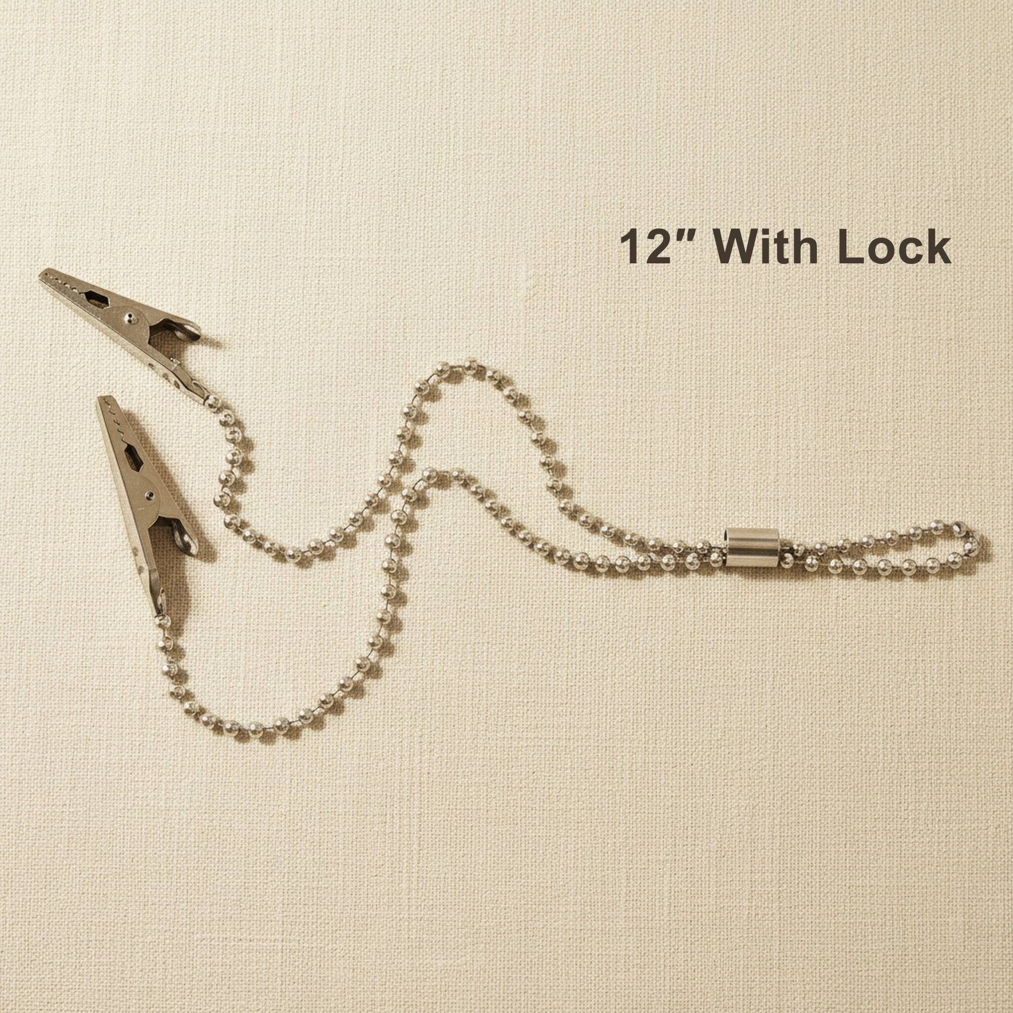 Locking Crocodile Clip on a 305mm (12-inch) Flexible Ball Chain