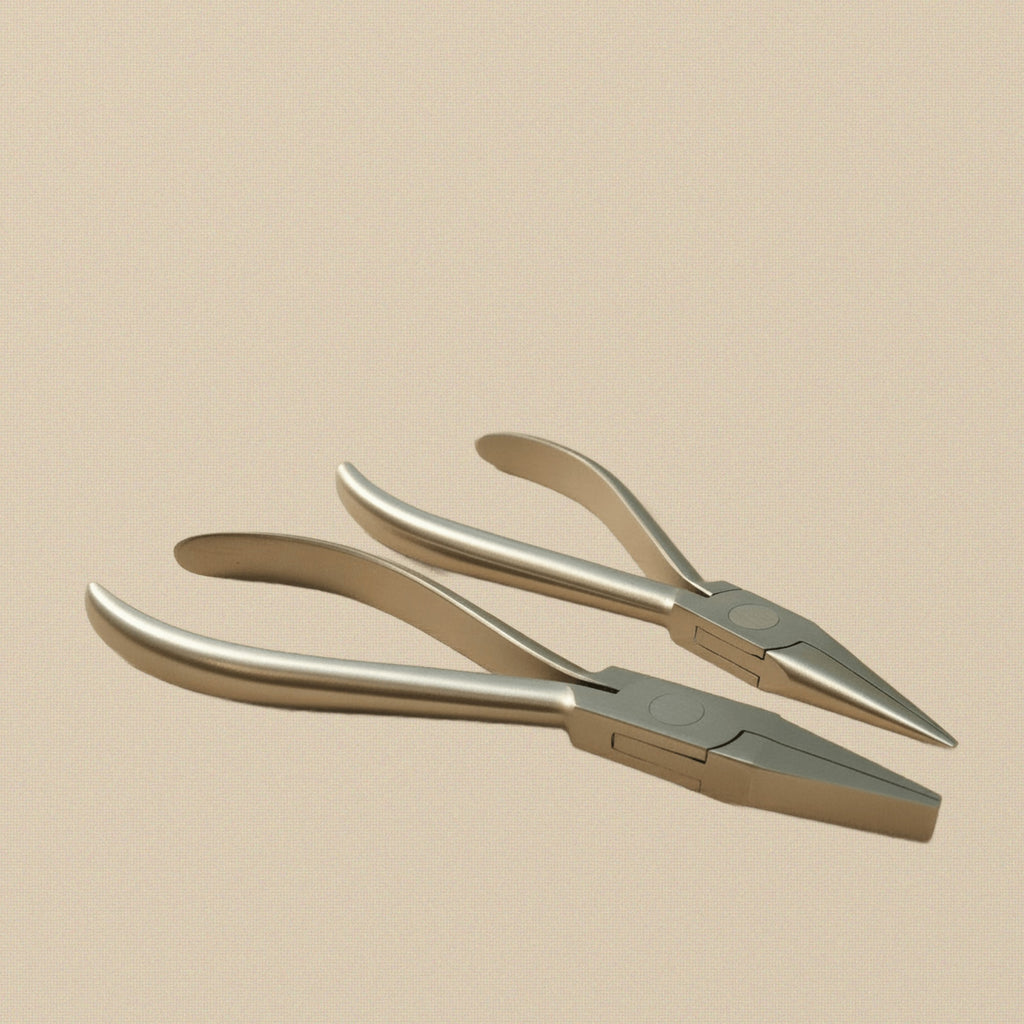 Flat & Chain Nose Pliers Set, 140 mm, Box-Joint Stainless Steel Construction