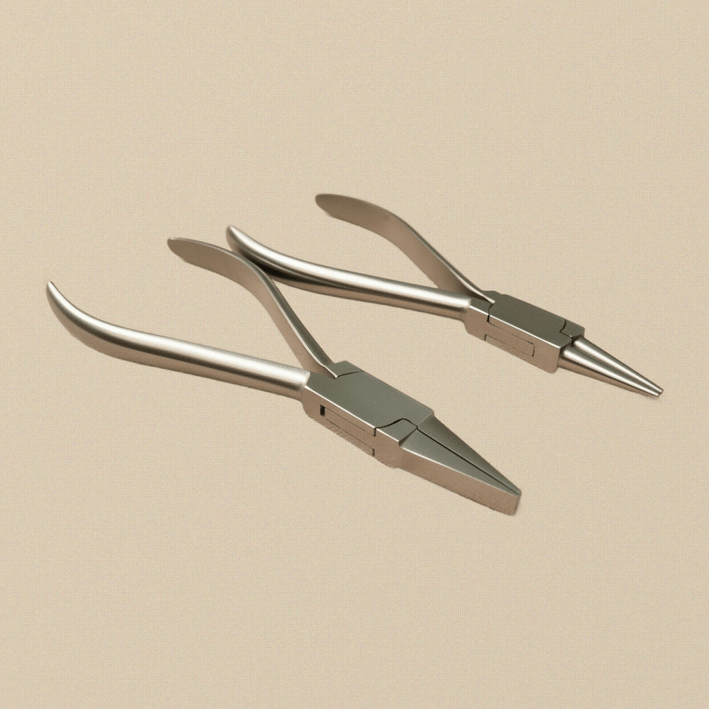 Two-Piece Plier Set: Flat-Nose and Round-Nose, 14 cm Stainless Steel