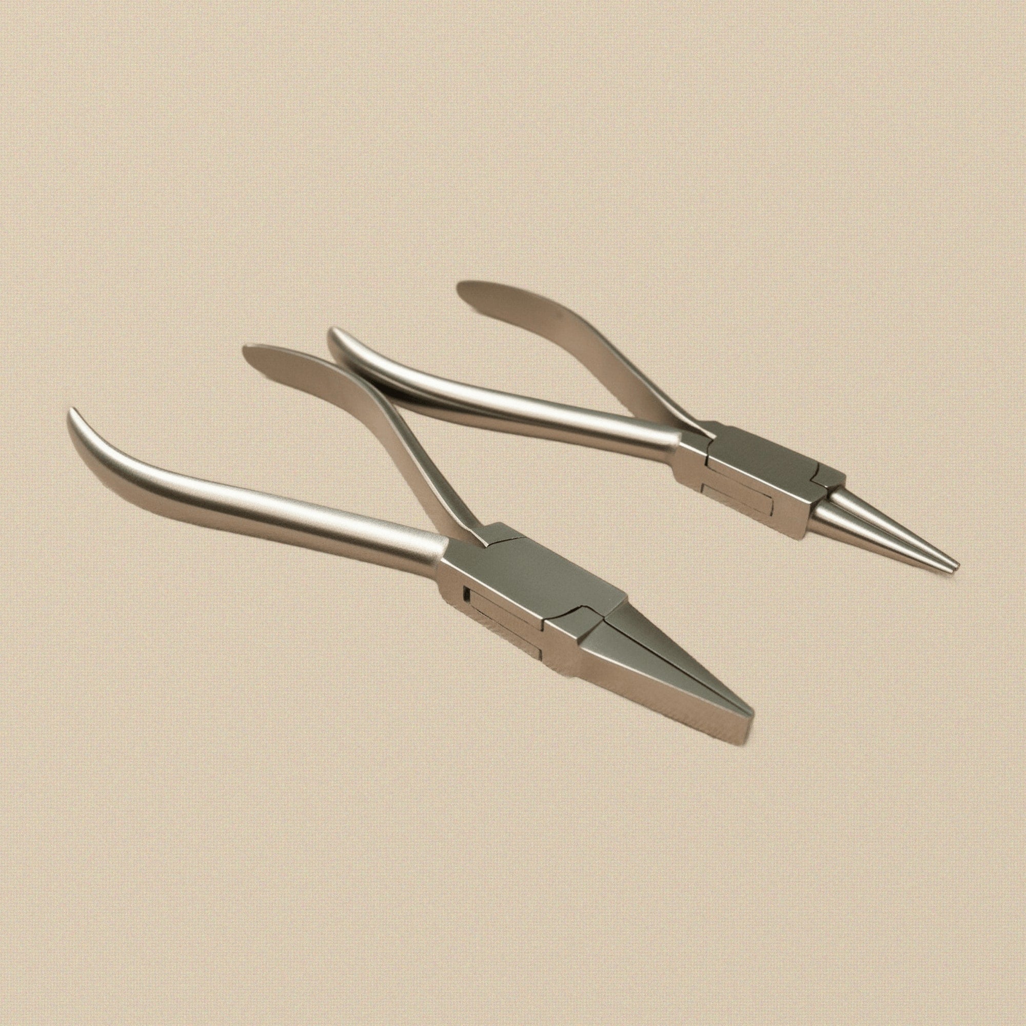 Two-Piece Plier Set: Flat-Nose and Round-Nose, 14 cm Stainless Steel