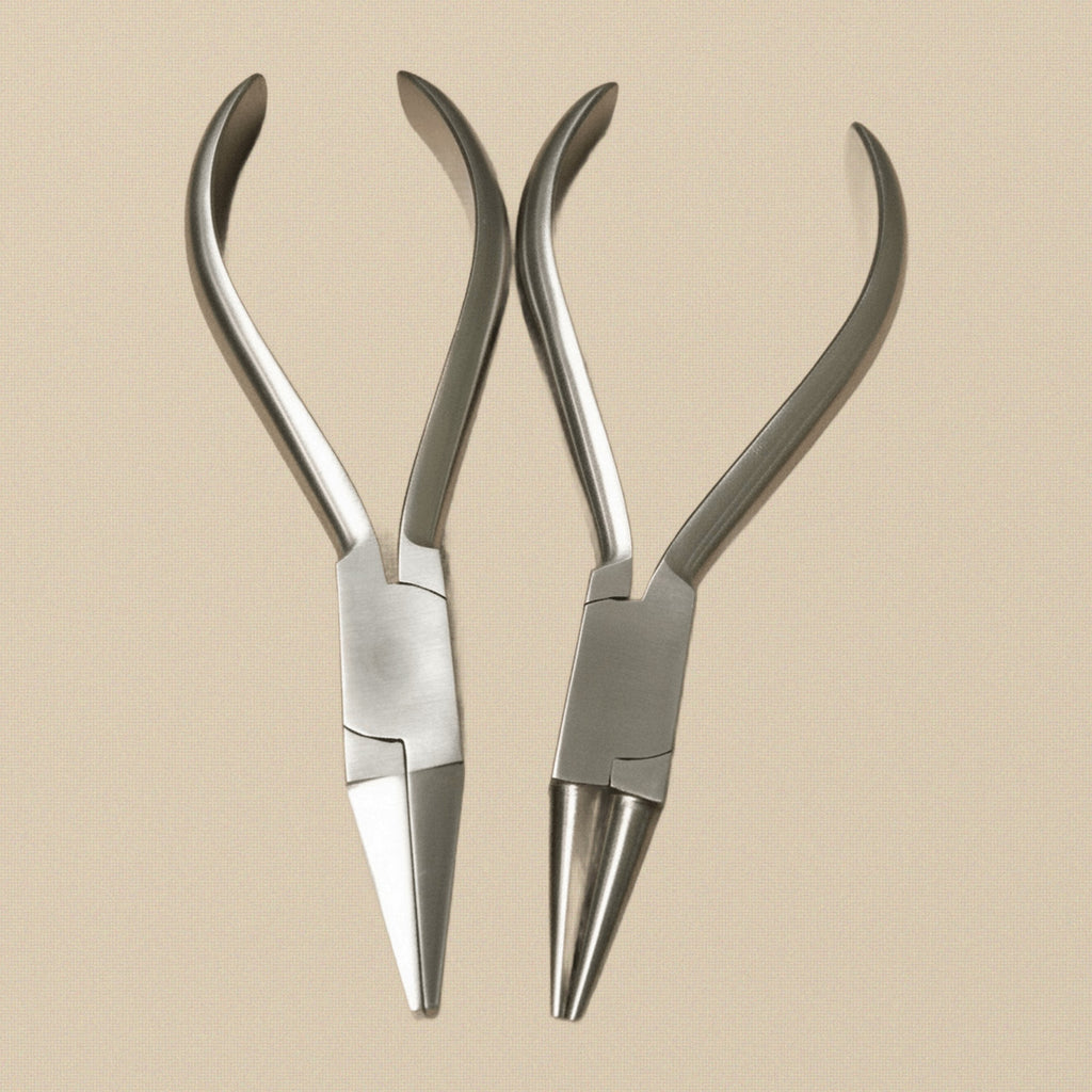 Two-Piece Plier Set: Flat-Nose and Round-Nose, 14 cm Stainless Steel
