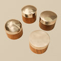Set of Four Steel Forming Anvils with Flat and Domed Profiles on Rosewood Bases