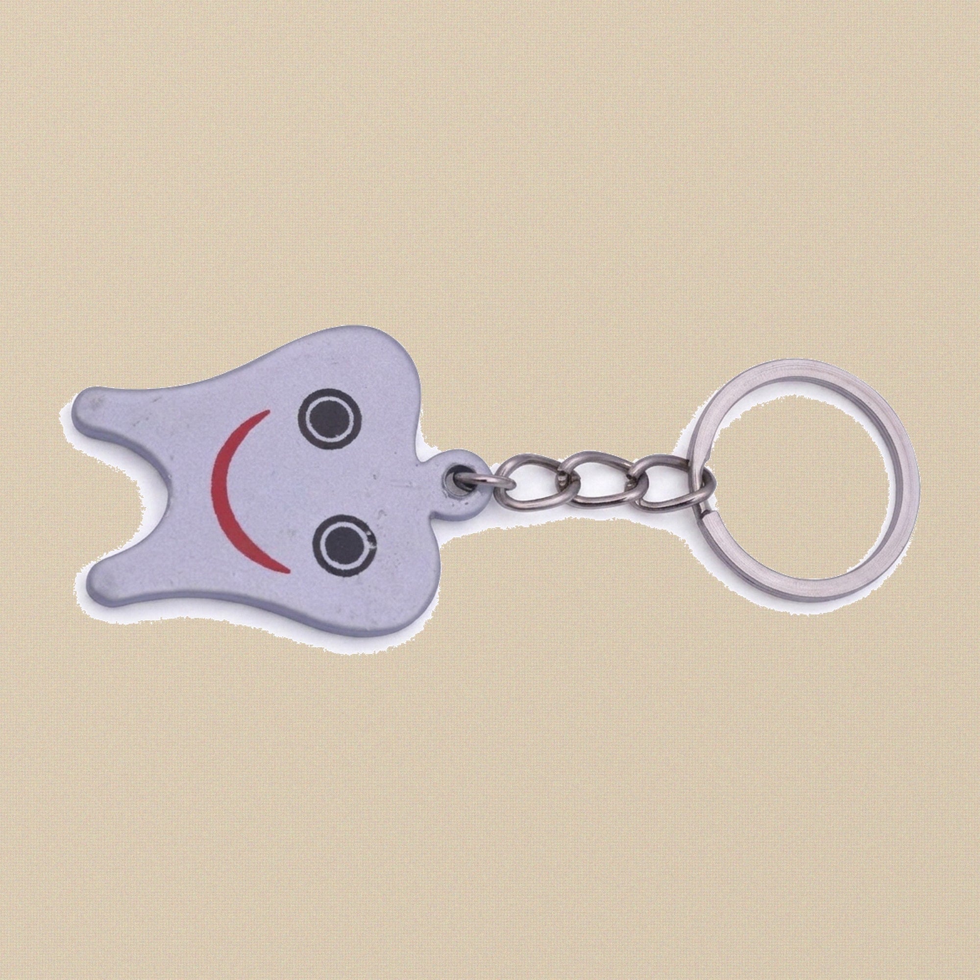 Miniature Dental & Medical Instrument Keyrings in 18 Assorted Styles — Gray Large Smiley Tooth