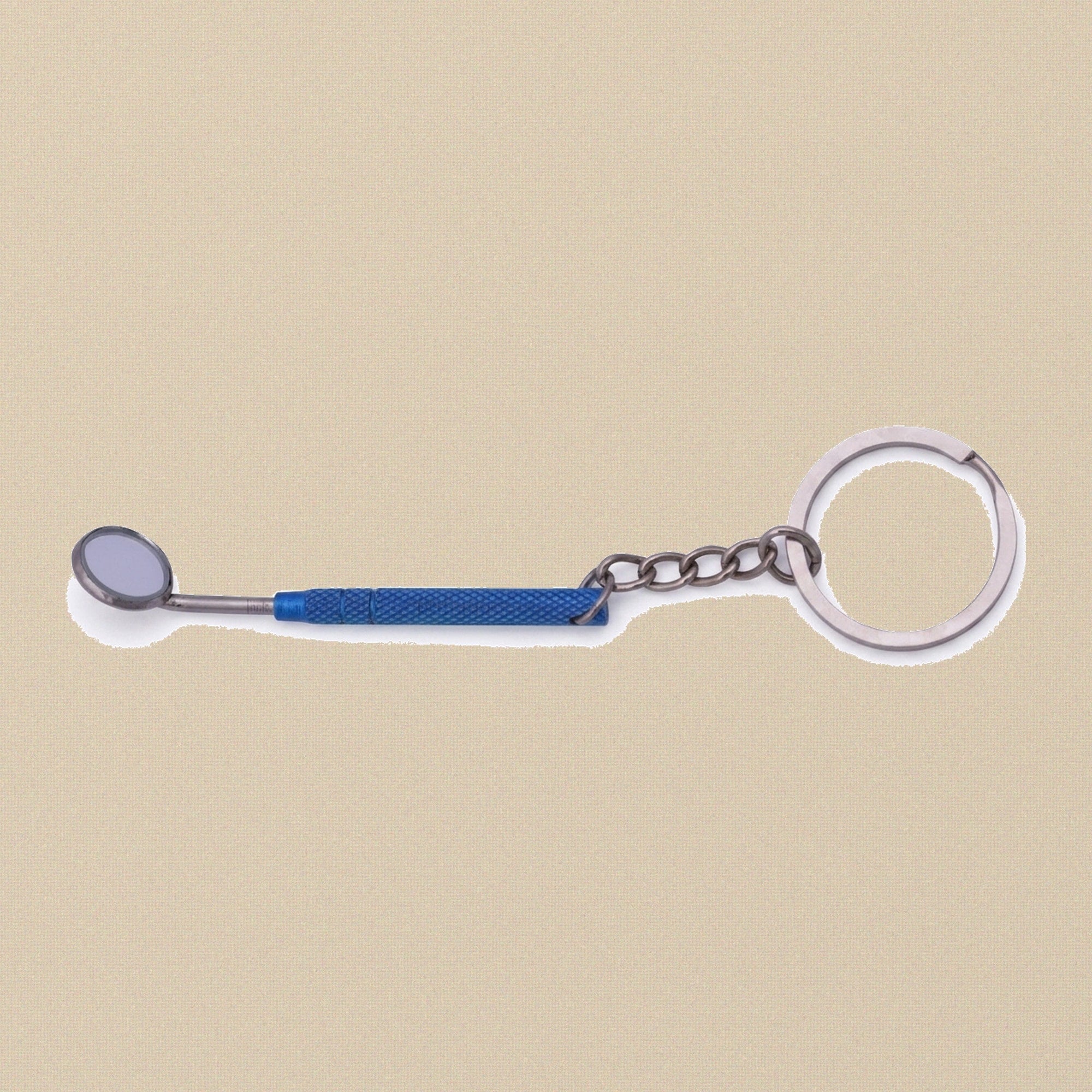 Miniature Dental & Medical Instrument Keyrings in 18 Assorted Styles — Green Mirror Handle