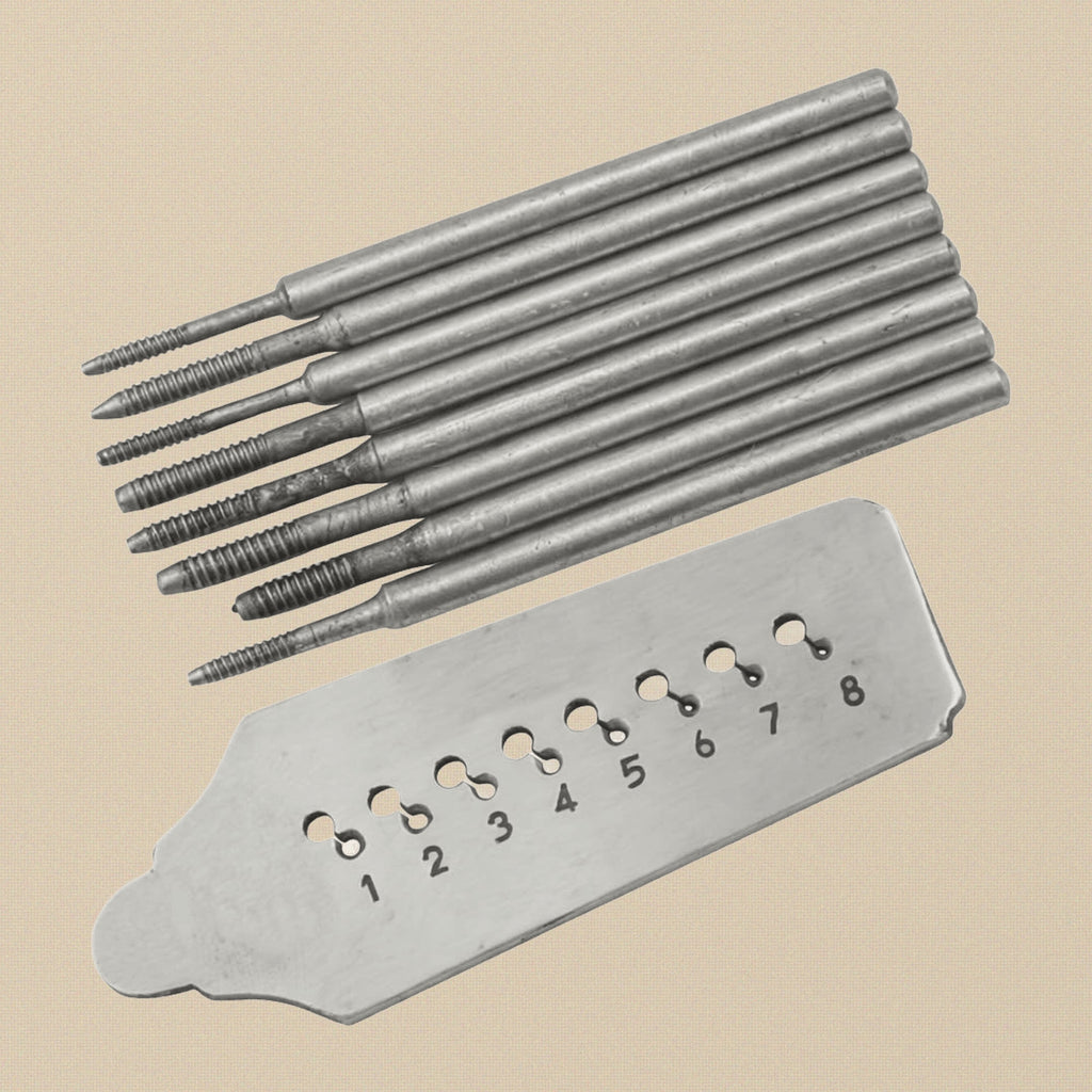 Mini Tap and Die Set, 7 Pieces, 1.2-1.6mm Wire Threading Hole Tapping, Screw Plate Tool Kit | Watch & Clock Tools | Toolsmith Ltd UK