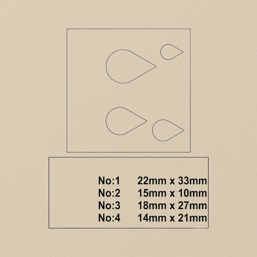 Professional Steel Teardrop Disc Cutter Set, 4 Sizes 10-33mm, Jewellery Making Pattern Tools, Metal Punch for Crafting | Jewellery Making Tools | Toolsmith Ltd UK
