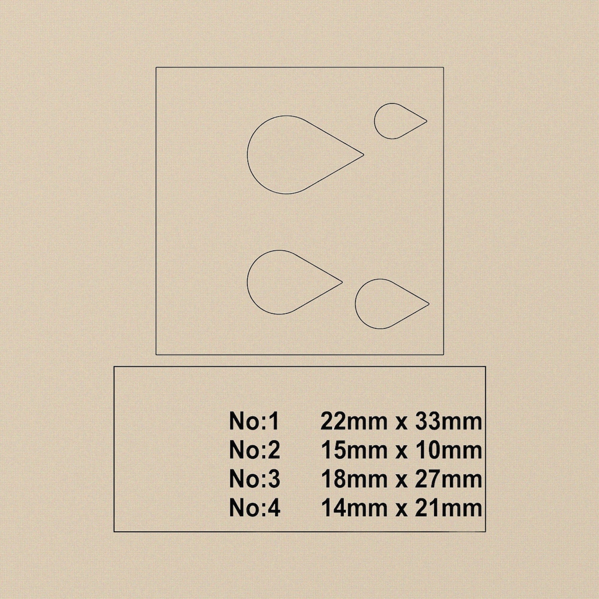 Professional Steel Teardrop Disc Cutter Set, 4 Sizes 10-33mm, Jewellery Making Pattern Tools, Metal Punch for Crafting | Jewellery Making Tools | Toolsmith Ltd UK