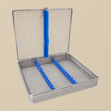 Medical-Grade Steel Sterilisation Cassette for 15 Instruments, 220 x 195 mm | Dental Instruments | Toolsmith Ltd UK
