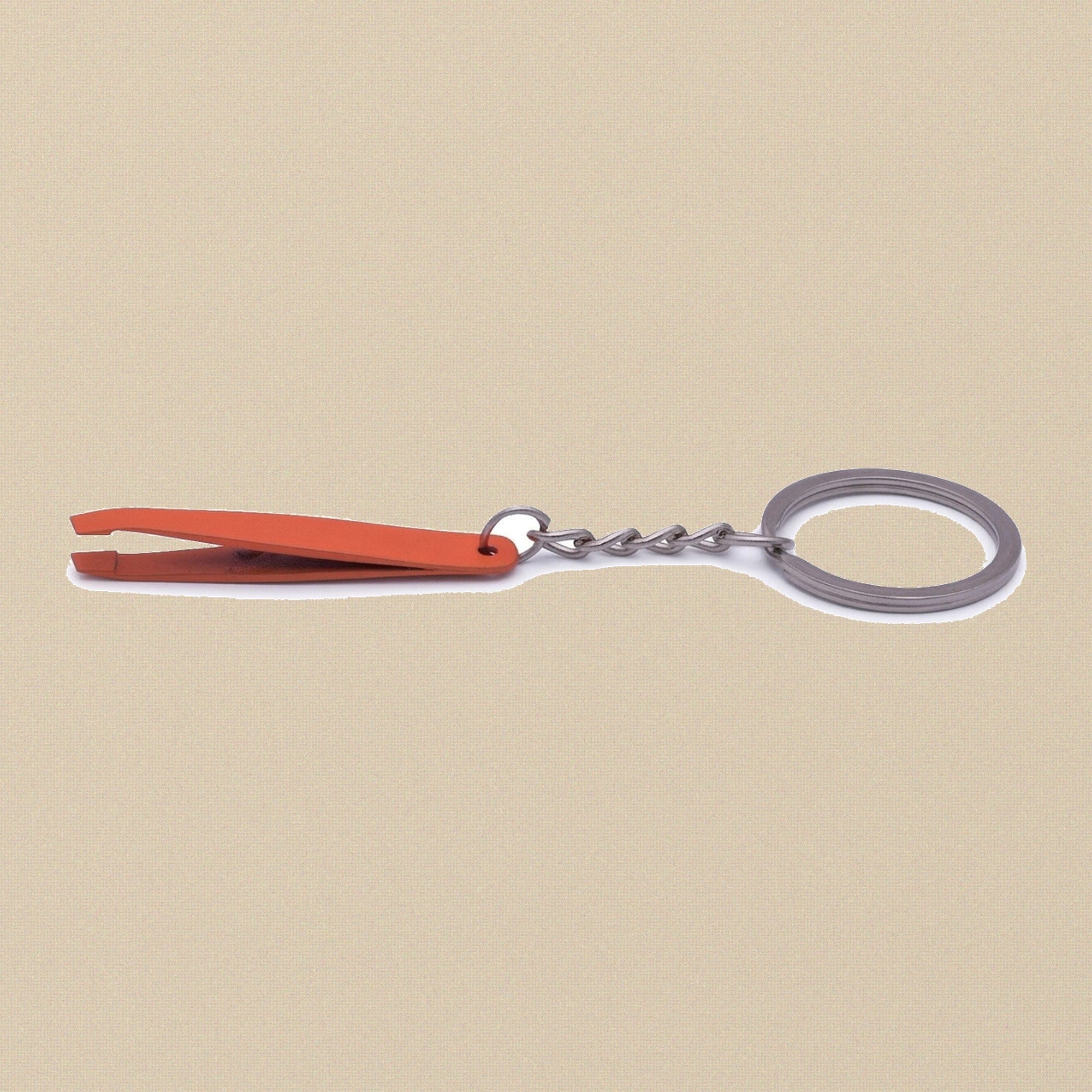 Miniature Dental & Medical Instrument Keyrings in 18 Assorted Styles — Orange Eyebrow Tweezers