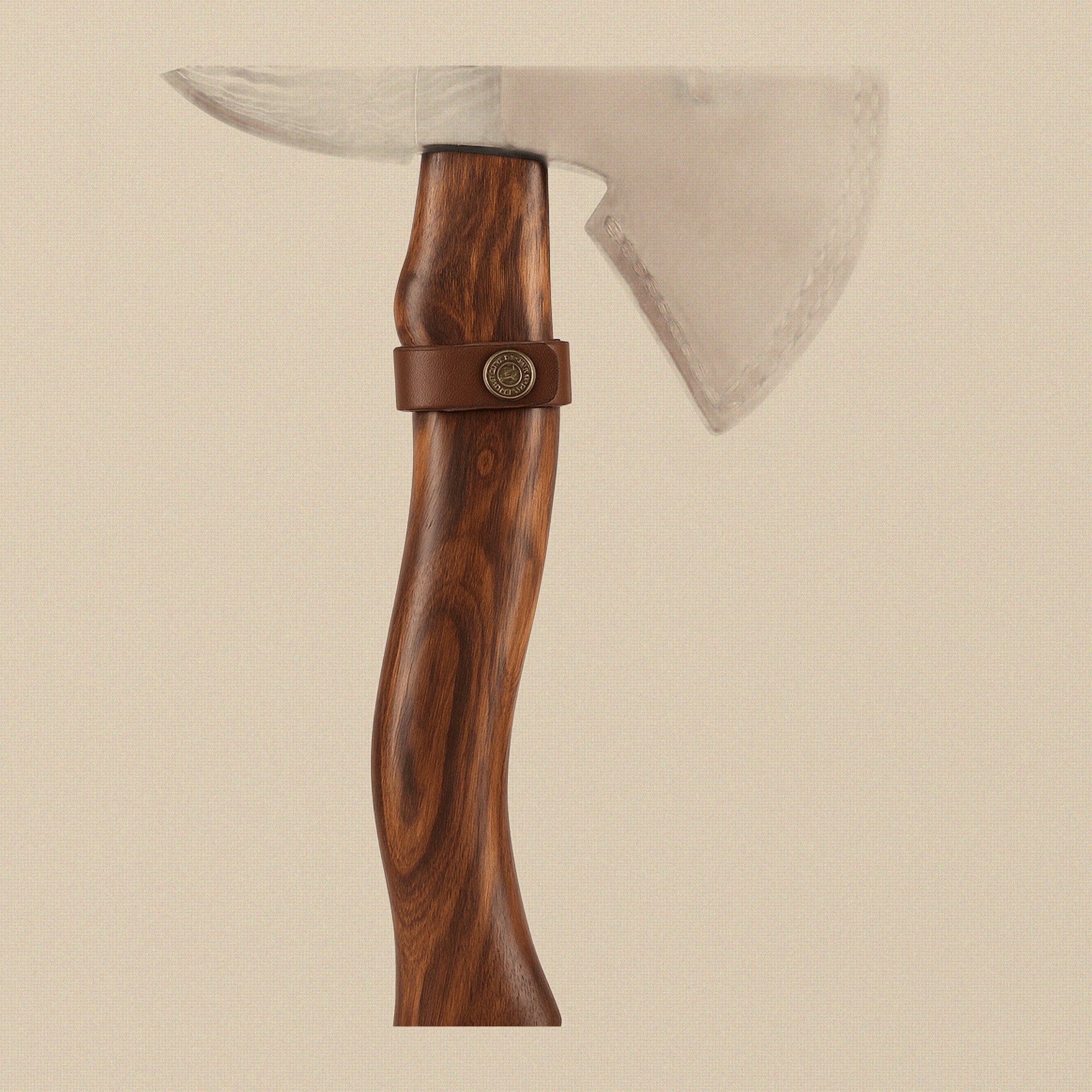 Double-Edged Damascus Steel Axe, 19-inch / 483mm, with Walnut Wood Handle and Leather Sheath | Axe | Toolsmith Ltd UK