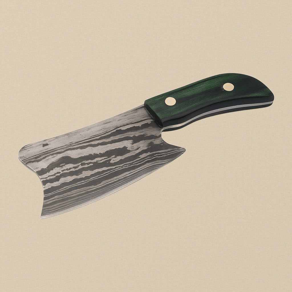 Miniature Skinner Knife, 51mm Damascus Steel Blade with Pakkawood Handle and Leather Sheath | Knife | Toolsmith Ltd UK