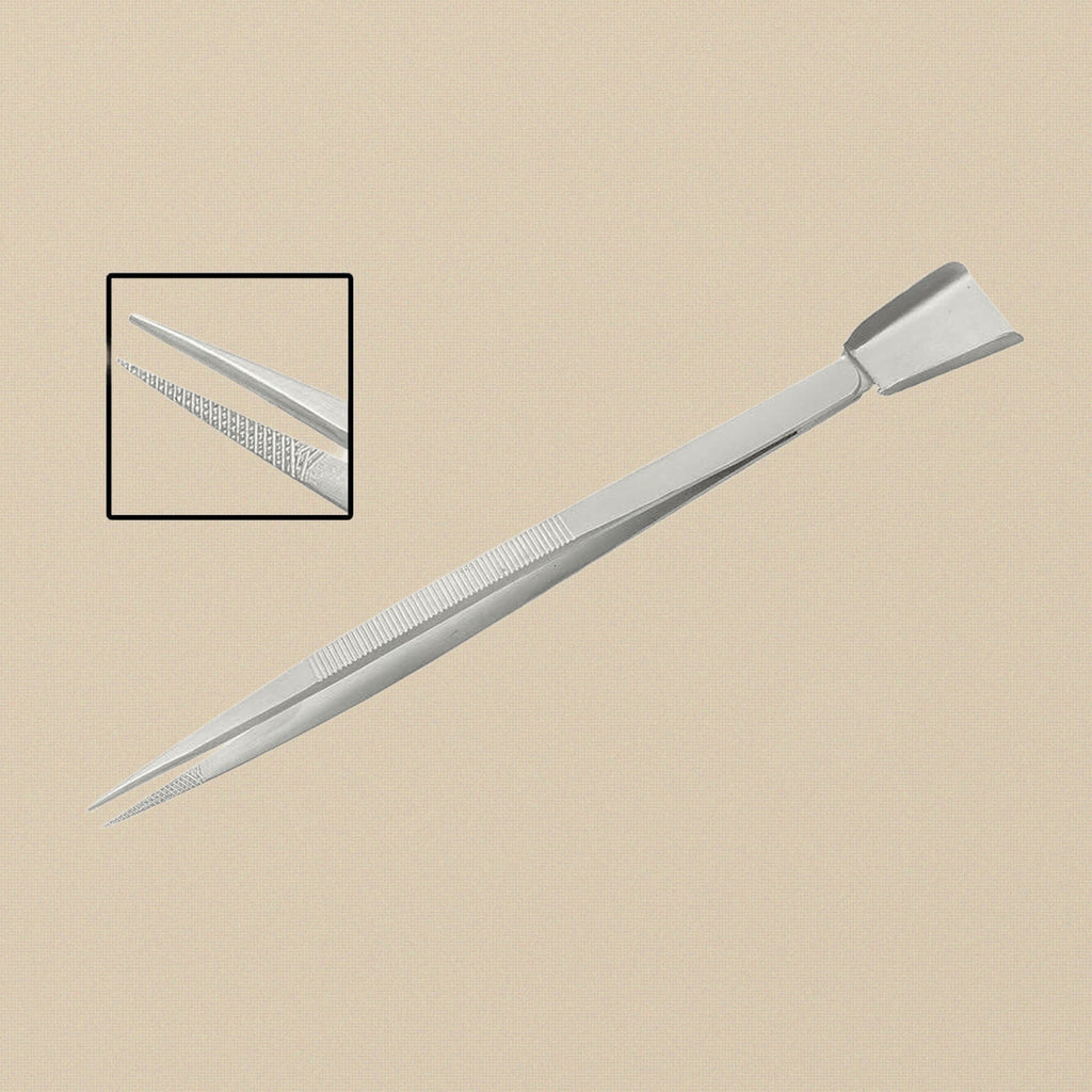 Professional 180 mm Shovel Tweezers for Diamond Beads, Stones Scoop, Jewellers Watch Tweezers, Stainless Steel, Serrated Tips | Jewellery Making Tools | Toolsmith Ltd UK