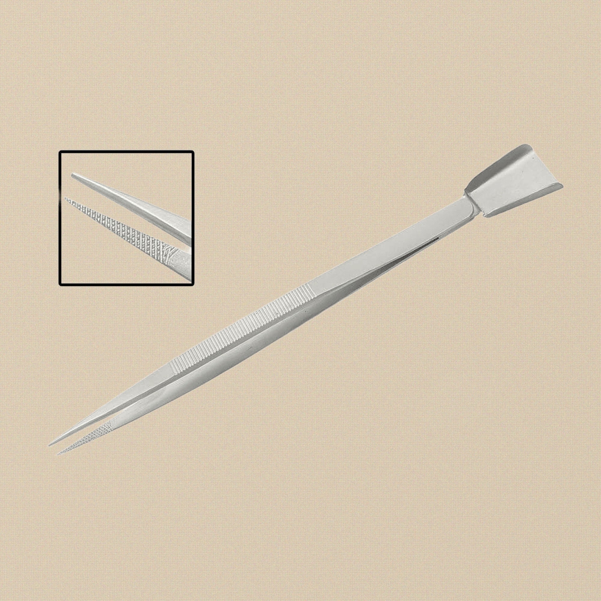 Professional 180 mm Shovel Tweezers for Diamond Beads, Stones Scoop, Jewellers Watch Tweezers, Stainless Steel, Serrated Tips | Jewellery Making Tools | Toolsmith Ltd UK