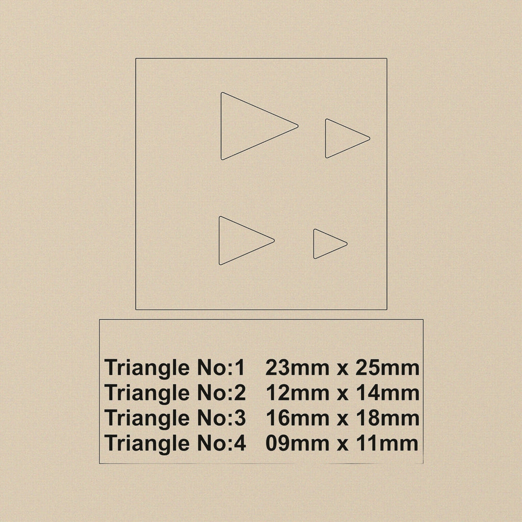 Professional Steel Triangle Disc Cutter Set, 4 Pieces, 9-25mm Sizes, Jewellery Making Pattern Design Tools | Jewellery Making Tools | Toolsmith Ltd UK