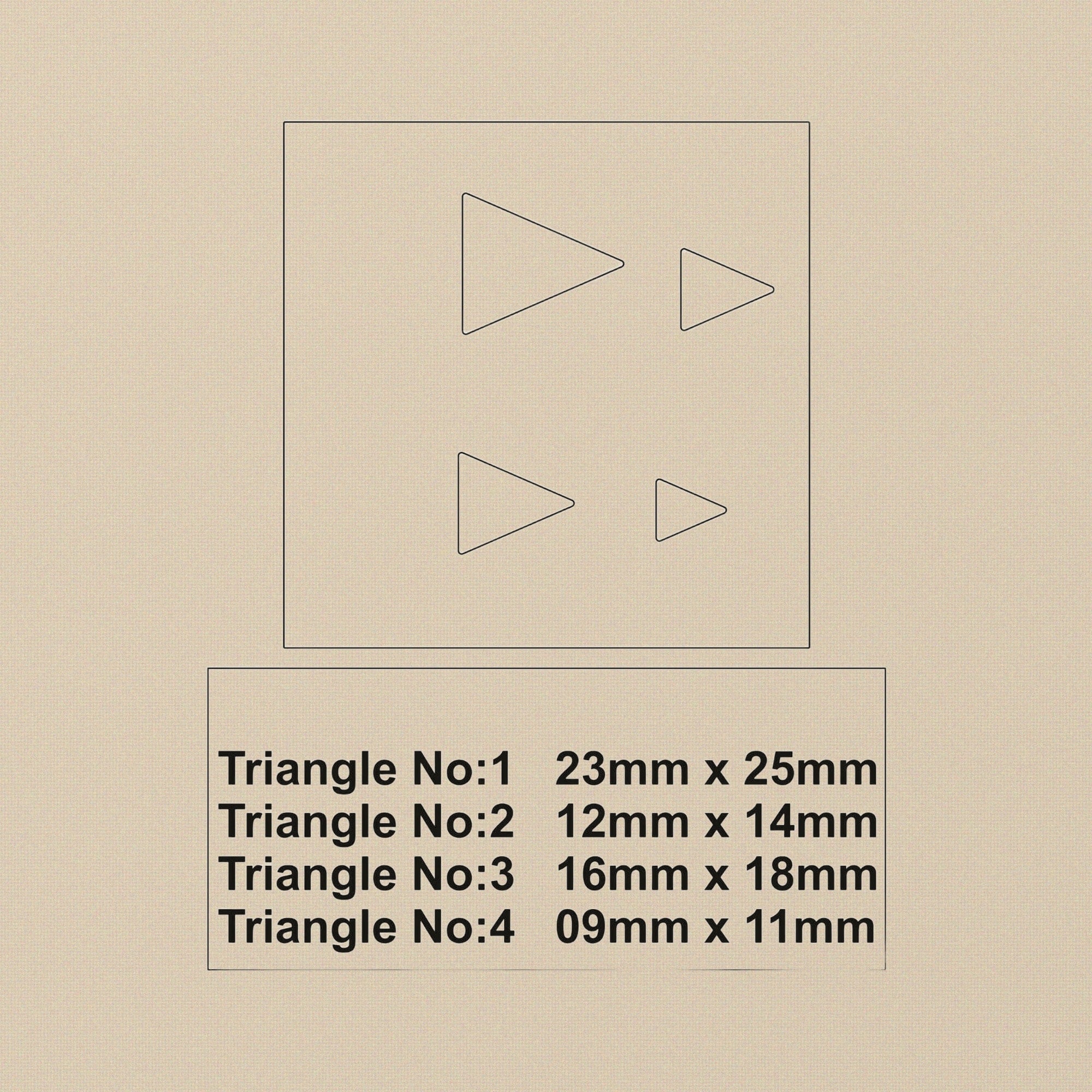 Professional Steel Triangle Disc Cutter Set, 4 Pieces, 9-25mm Sizes, Jewellery Making Pattern Design Tools | Jewellery Making Tools | Toolsmith Ltd UK