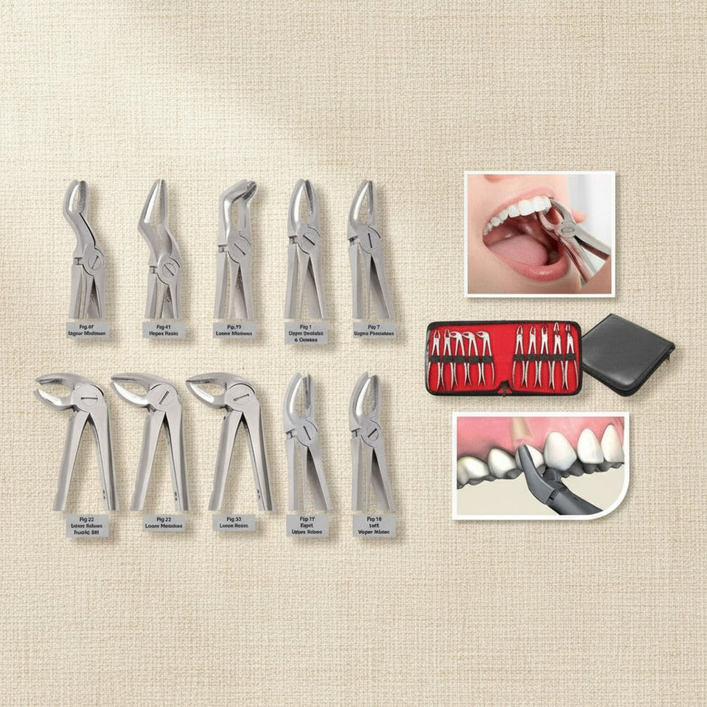 10-Piece Surgical Steel Forceps Set with Fenestrated Handles for Precision Grip