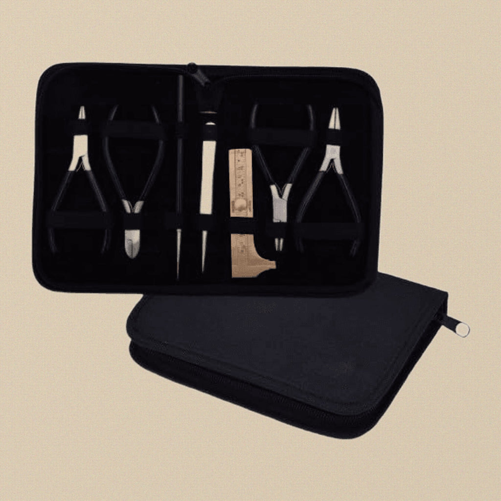 7-Piece Jewellery & Beads Tool Kit/ Set, Pliers, Tweezers, Calipers, Black Carry Case | Jewellery Making Tools | Toolsmith Ltd UK