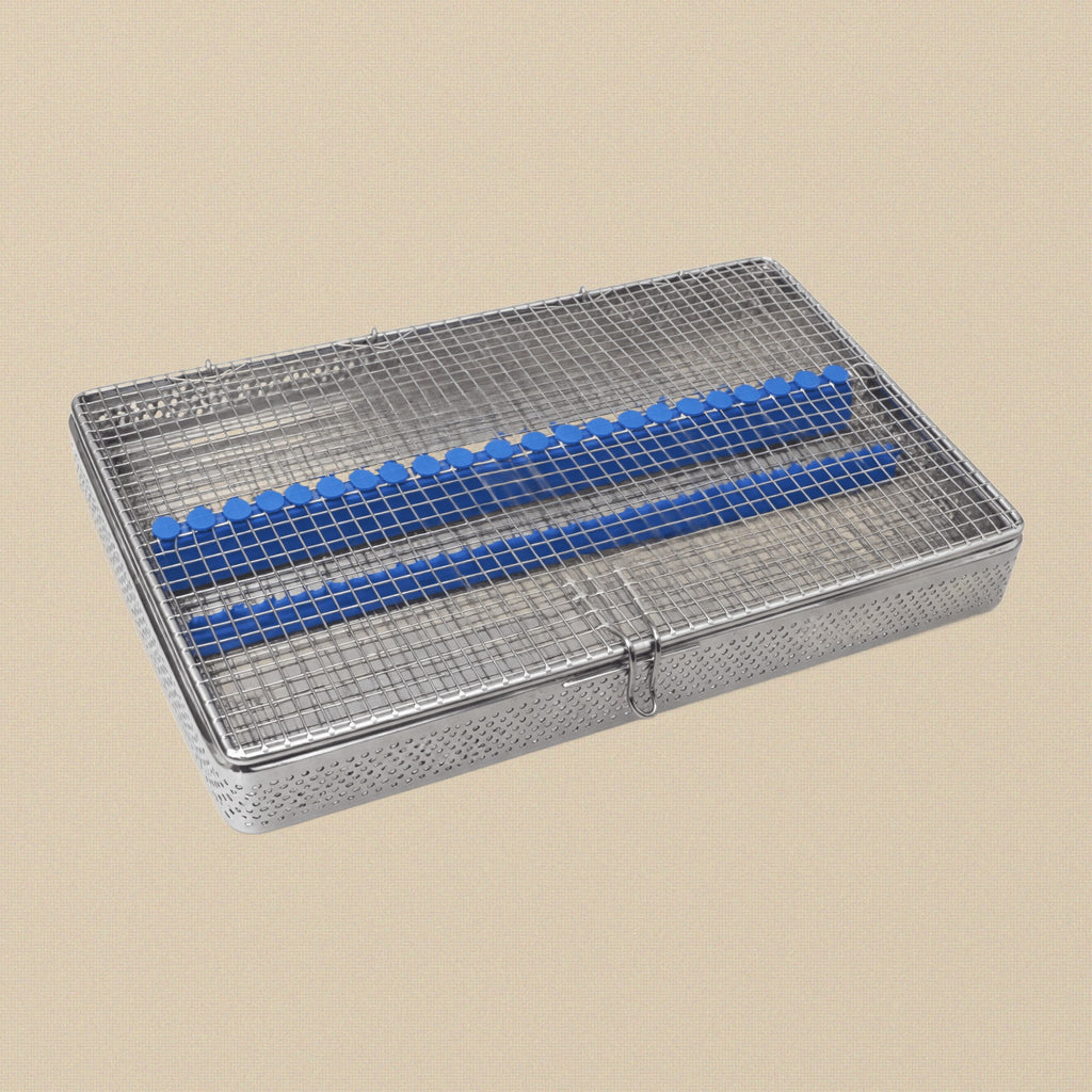 Stainless Steel Sterilisation Cassette for 20 Instruments, 275 x 185 mm | Dental Instruments | Toolsmith Ltd UK