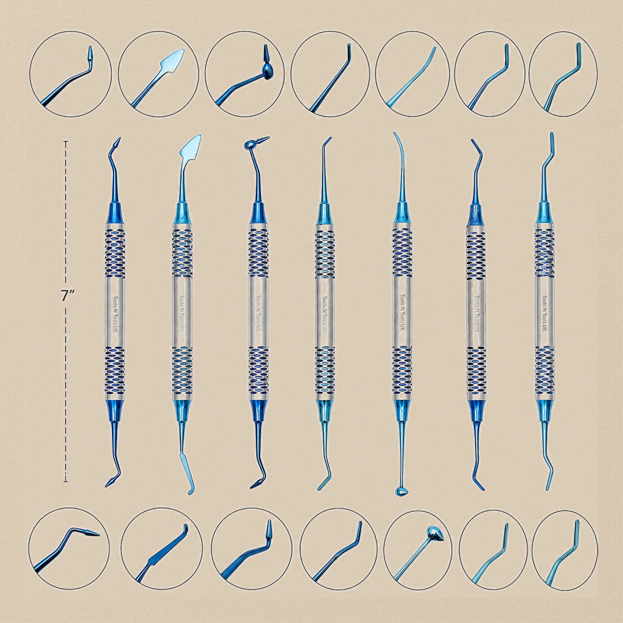 Set of 6 Double-Ended Sculpting Tools, Titanium-Coated for Non-Stick Application | Sculpting Tool Set | Toolsmith Ltd UK